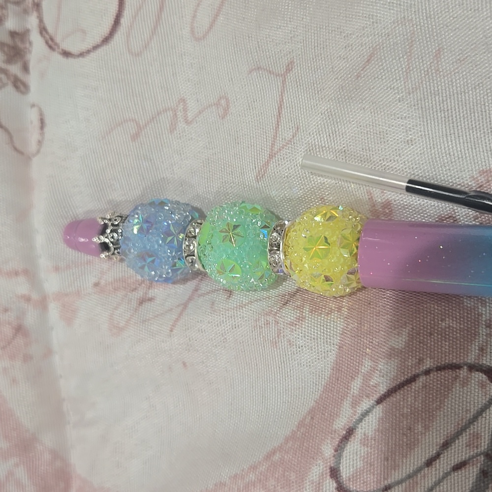 Colorful Gradient Pen with Crystal Accents